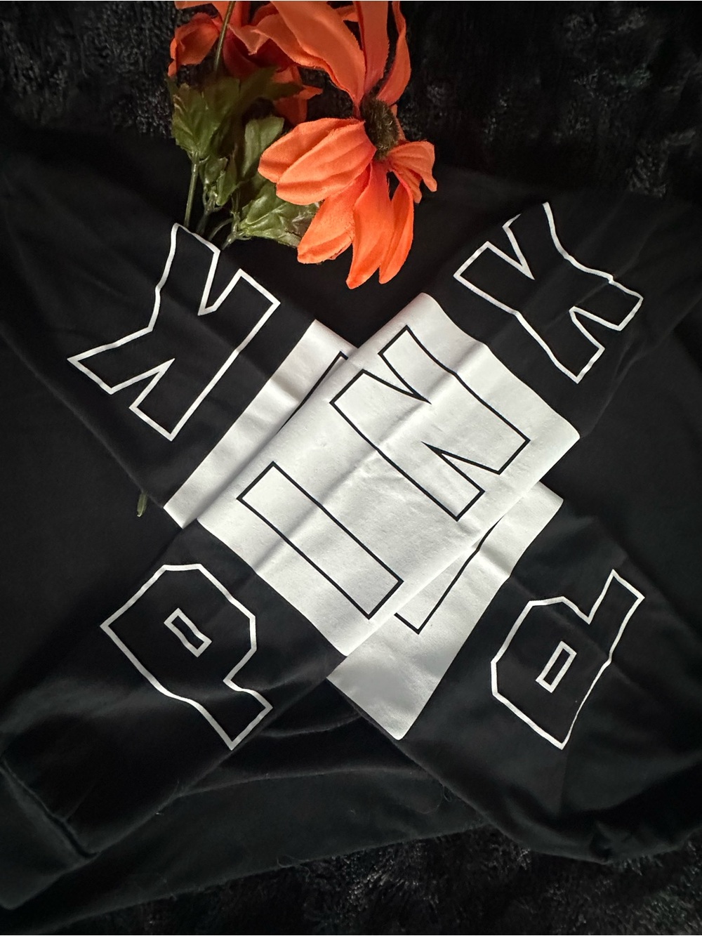 PINK Victoria's Secret Black and White Long Sleeved Shirt